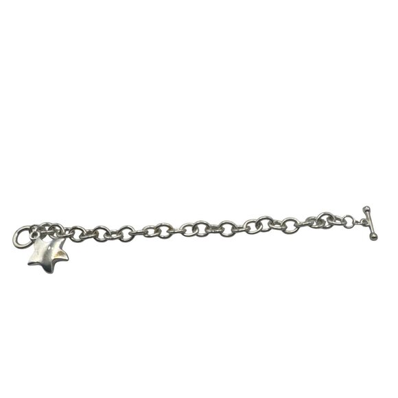 Silver Star Charm Toggle Bracelet Link Chain 7 Inches Adjustable - Picture 5 of 6